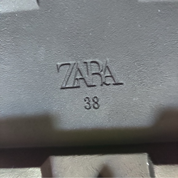 Zara Glossy Patent Black Croc Embossed Vegan Leather Combat Boots Slip On - Picture 6 of 9